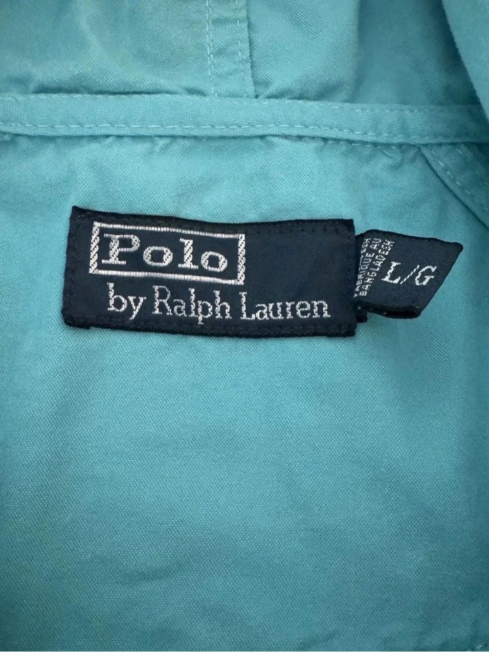 Polo Ralph Lauren Men Women Hooded Blue jacket Big Pony cotton blend Y2K Size L